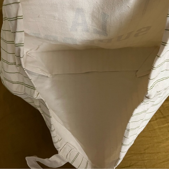 Sézane “La Suberbe” tote with green pin stripes - Picture 3 of 5